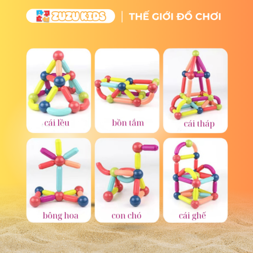 Bộ đồ chơi nam cham xếp hình 64 chi tiết